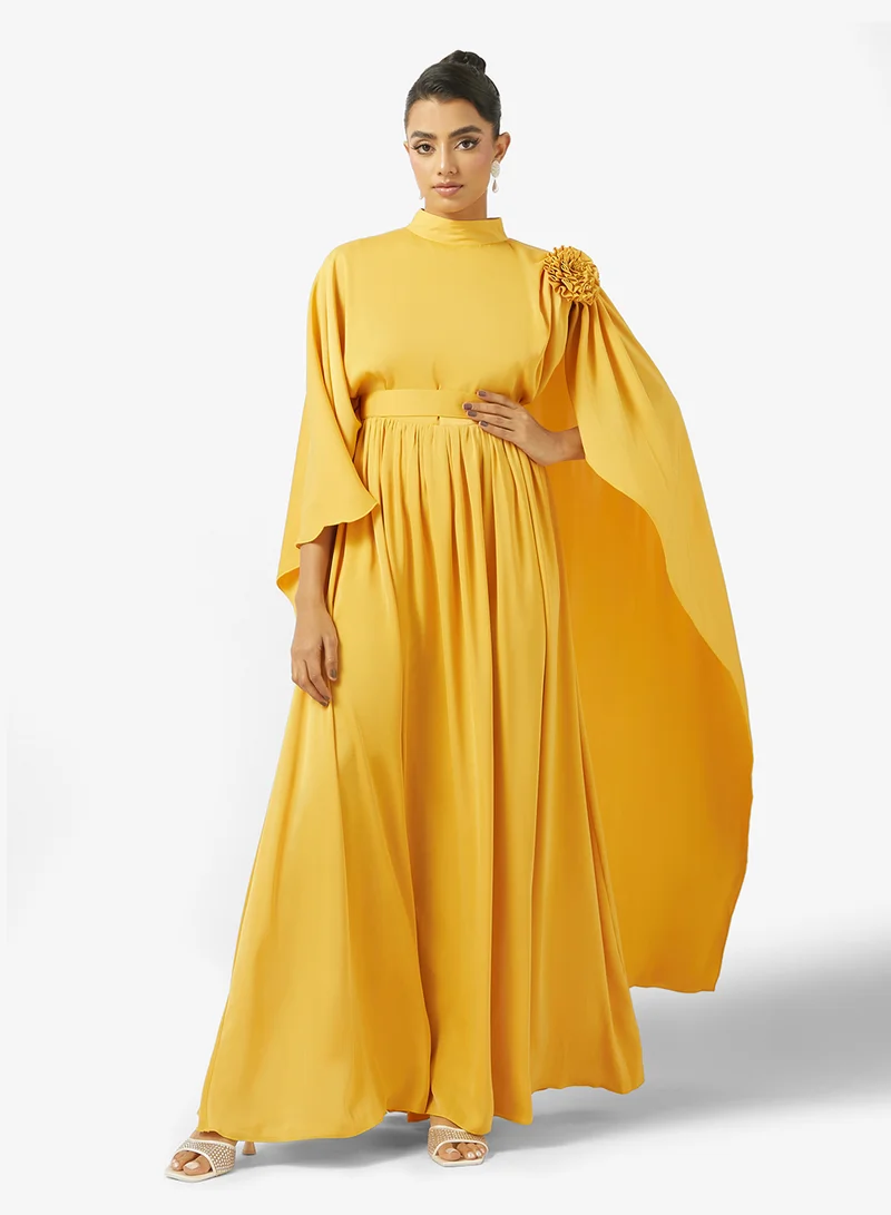 Golden Apple Embellished Silk Maxi Dress